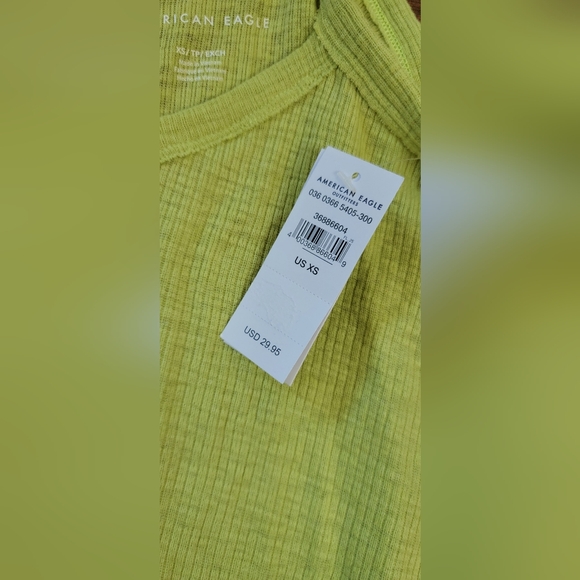 American Eagle Boho Bohemian Green Flowy Tank Top Size XS NWT Never Worn - Picture 3 of 8